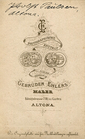 Cdv Ehlers: Propst Paulsen - Verso