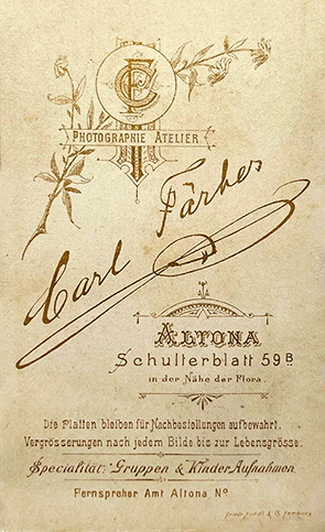 CDV Altona Frber Paarbildnis verso
