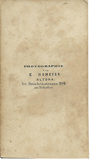 E. Homeyer CDV - Frauenganzbildnis - verso