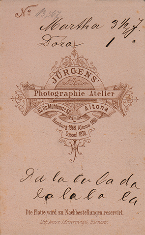 CDV Jrgens - Kinderdoppelbildnis - verso
