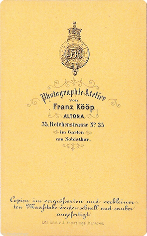 CDV Kööp - Herrenbrustbild - verso