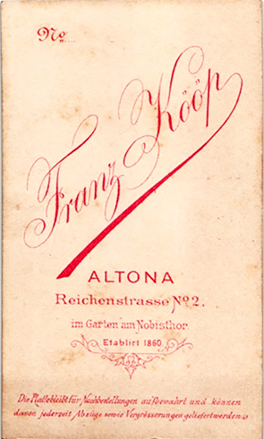 CDV Kööp - Herrenbrustbild - verso