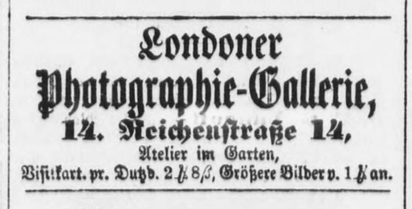 Altona - Kross - Annonce in "Alt. Nachr." vom 17. 05. 1868