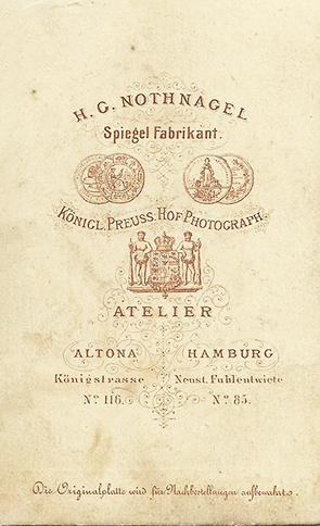 CDV Nothnagel - Herrenportrait - verso