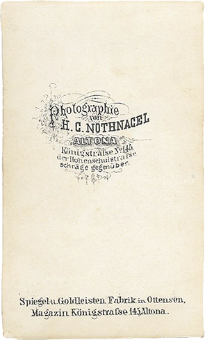 CDV Altona Nothnagel - Student - Ganzbild verso