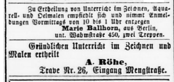 110117 - Rhe - Lbeckische Anzeigen vom 09. 03. 1872 Detail