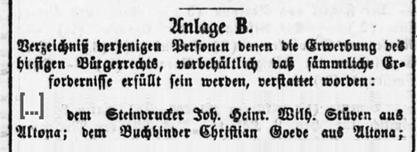 Altonaer Nachrichten vom 09. 05. 1855
