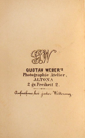 CDV Altona Weber - Stehende Dame - verso
