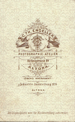 CDV Alona Engeller - Herrenportrait - verso