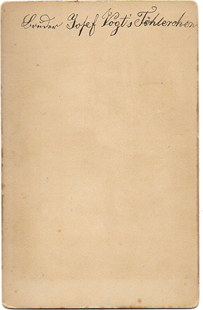 CDV Wilhelm Dihle: Kinderbildnis - verso