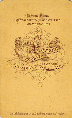 Altona - Siemsen - Kinderbildnis-CDV verso
