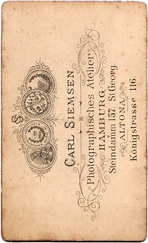 CDV Siemsen Frauenbrustbild - verso
