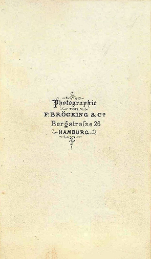 Brcking - Hamburg: CDV Herrenportrt verso