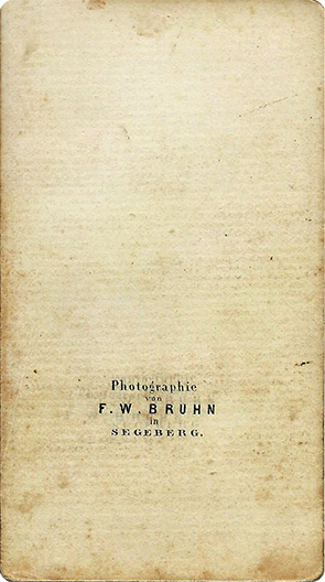 CDV Bruhn - Herrenganzbildnis - verso