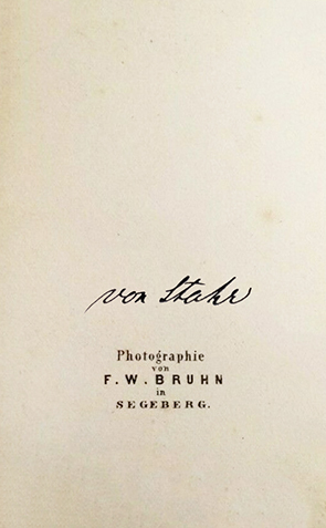 CDV Bad Segeberg - Oberstleutnand von Stahr verso