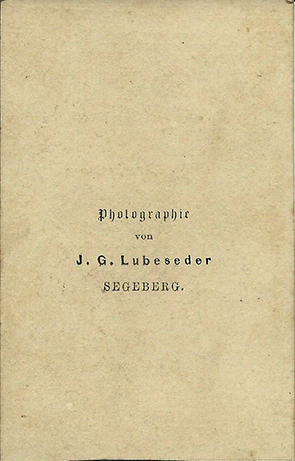 CDV Lubeseder: Frauenganzbildnis - verso