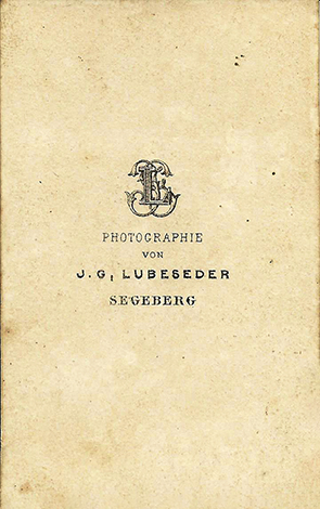 CDV Lubeseder: Frauenganzbildnis - verso