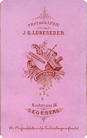 CDV Lubeseder - Frauenganzbildnis stehend - verso