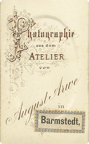 CDV Arwe: Frauenbrustbild - verso