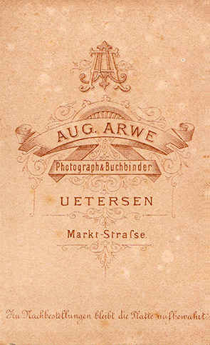 CDV Barmstedt Arwe - Dame in Dreiviertelansicht verso