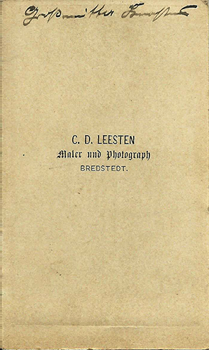 CDV Leesten: Frauenbildnis - verso
