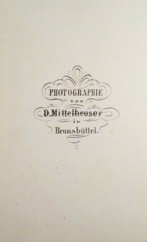 Brunsbttel Mittelheuser CDV Herrenportrait verso
