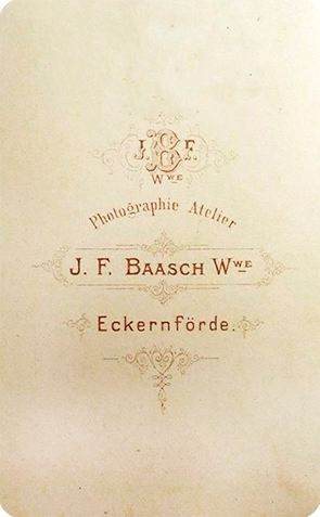 Eckernfrde - Basch Wwe. - Herr, Vignettenportrait verso