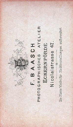 CDV Eckernfrde Baasch F. - Paarportrait - verso