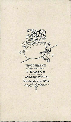 CDV Eckernfrde Baasch F. - Kinderdoppelportrait - verso