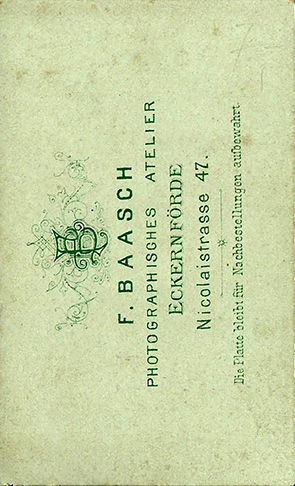 CDV Eckernfrde Baasch F. - Doppelbildnis - verso