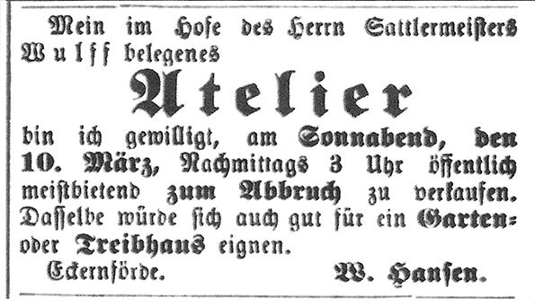 Eckernfrde - Hansen Annonce_1883 klein