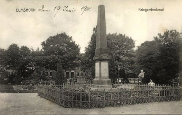 Elmshorn Ansichtskarte mit Kriegerdenkmal recte