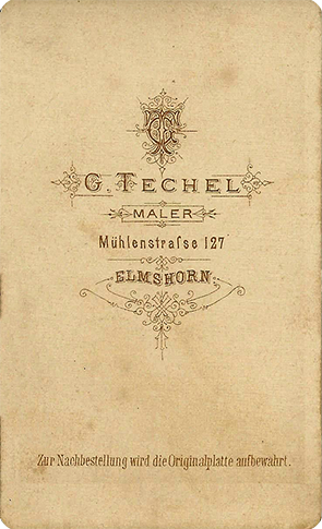 CDV Elmshorn Techel - Kriegerdenkmal verso