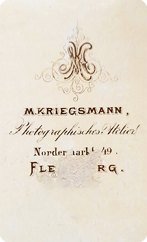 CDV Flensburg Kriegsmann_M verso
