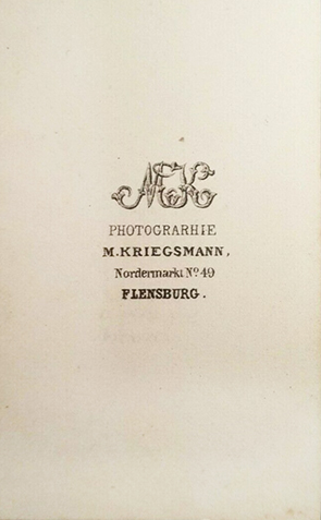 Flensburg - CDV - Kriegsmann_M Mann mit Zylinder verso