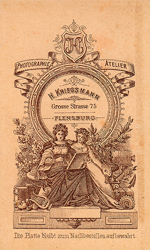 CDV Flensburg - H. Kriegsmann - Paarbildnis - verso