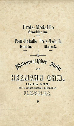 CDV Flensburg Ohm - Damenportrait - verso