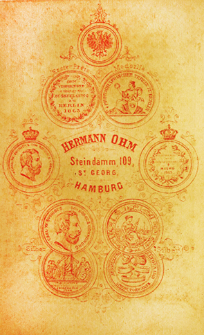 CDV Flensburg Ohm - Damenportrait oval - verso