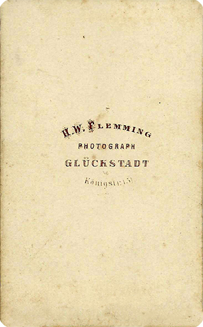 H. W. Flemming - Portrait-CDV 1 - verso