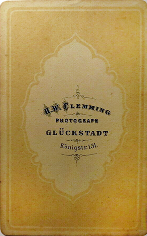 CDV Glckstadtt - Flemming - Herrenbildnis verso