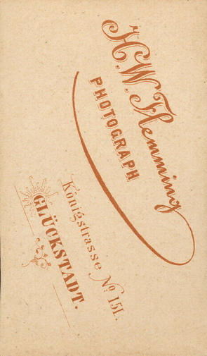 CDV Glckstadtt - Flemming - Damenganzportrt - verso