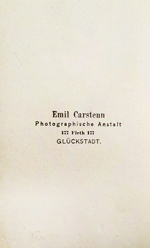 CDV Glckstadt - Carstenn - Damenportrt verso