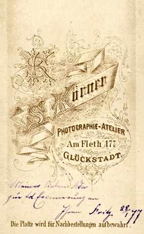 CDV Glckstadt Krner - Damenbildnis verso