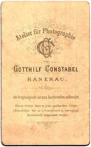 CDV - Hanerau - Constabel - Gotthilf - Frauenportrt - verso