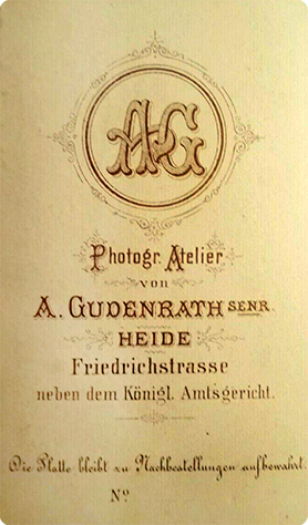 120703 - CDV - Heide - Gudenrath, A. senior - Dame in Kulisse - verso - klein