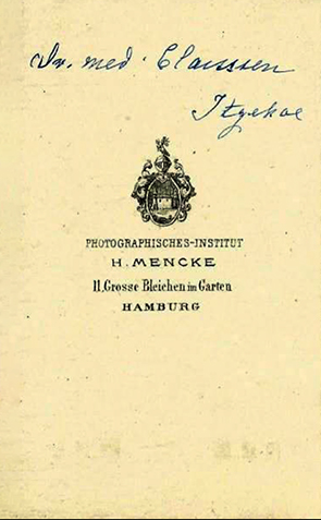 CDV Itzehoe - Mencke - Lesender Mann - verso