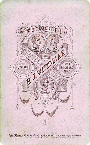CDV Itzehoe Wittmak - Herrenbrustbild - verso