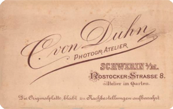 121310 - CDV - Itzehoe - von Duhn - Schweriner Schloss_verso