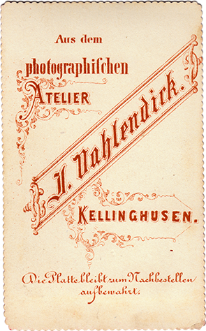 130201 - CDV - Kellinghusen - Vahlendick, J. Dame - Vignette - verso