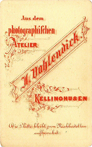 130201 CDV - Kellinghusen - Vahlendick, J. Dame nach links - verso